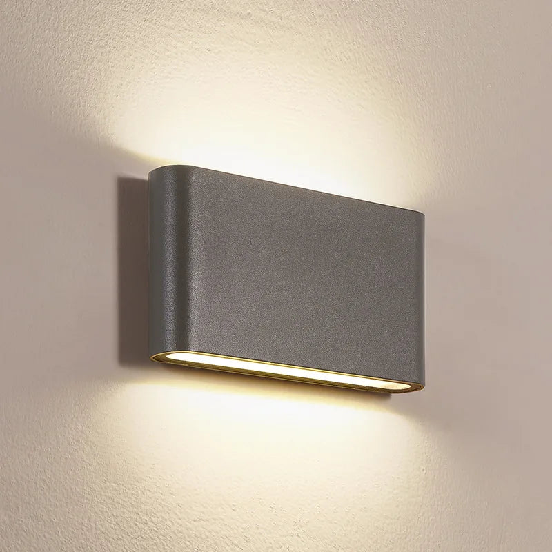 applique murale moderne aluminium gris blanc led étanche ip65 chambre cuisine salle manger