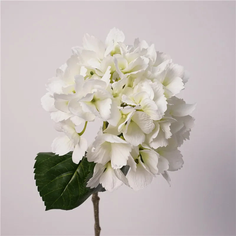 Bouquet fleurs artificielles hortensia naturel toucher réel décoration maison anniversaire mariageintérieur vert blanc bleu