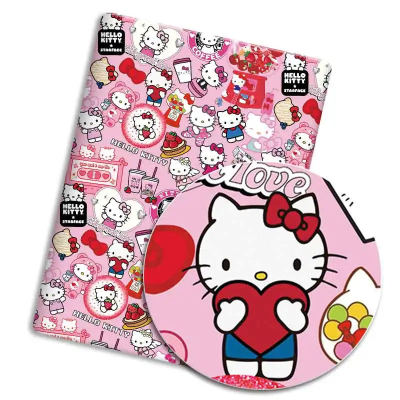 protège carte imprimé hello kitty coton polyester résistant fruits gâteaux cartoon