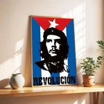 affiche che guevara pop art révolution bleu blanc portrait décoration murale moderne