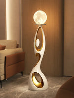 figurine sculpturale abstraite résine deco moderne intérieur lampe lune texture rugueuse artistique moderne