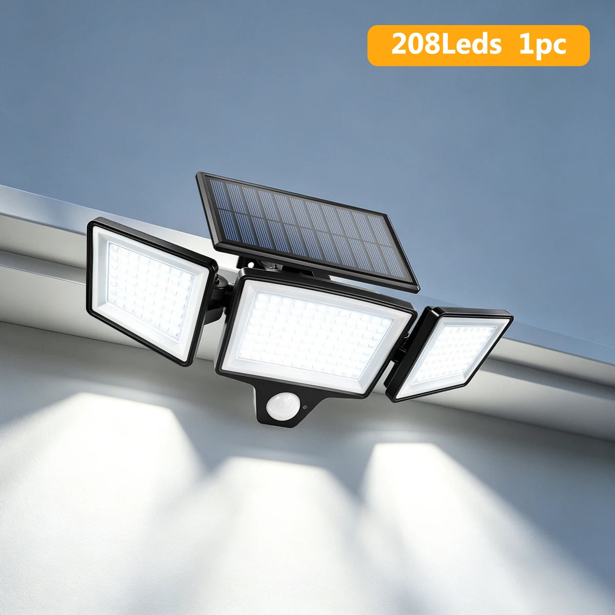 lampe solaire murale détecteur mouvement 208 led ip65 rechargeable autonomie moderne