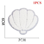 écussons décoratifs arc ciel coquillage fleurs texturés brillants adhésifs
