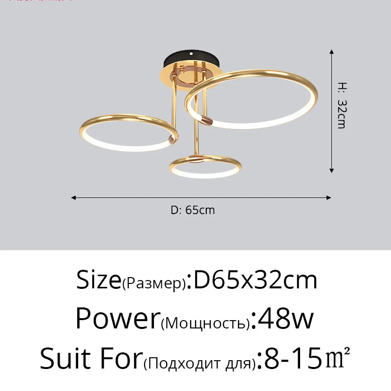 lampe suspendue moderne or blanc circulaire élégante chaînes salon chambre interrupteur bouton