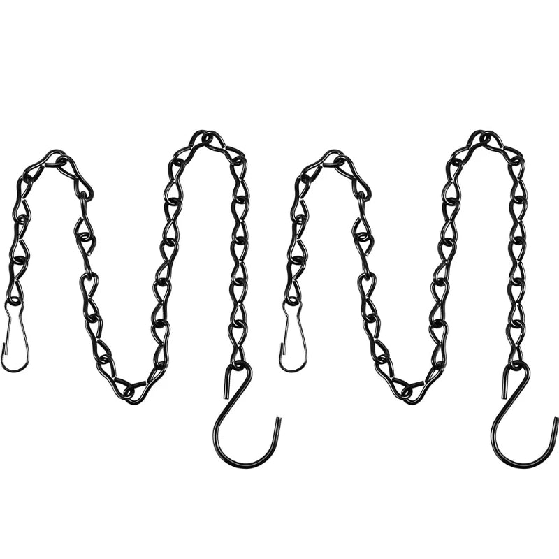 chaînes métalliques noires argent classiques boucles anneau 50cm 90cm 24cm