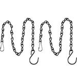 chaînes métalliques noires argent classiques boucles anneau 50cm 90cm 24cm