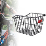 panier vélo noir maille métallique clips fixation poignée durable universel extérieur moderne