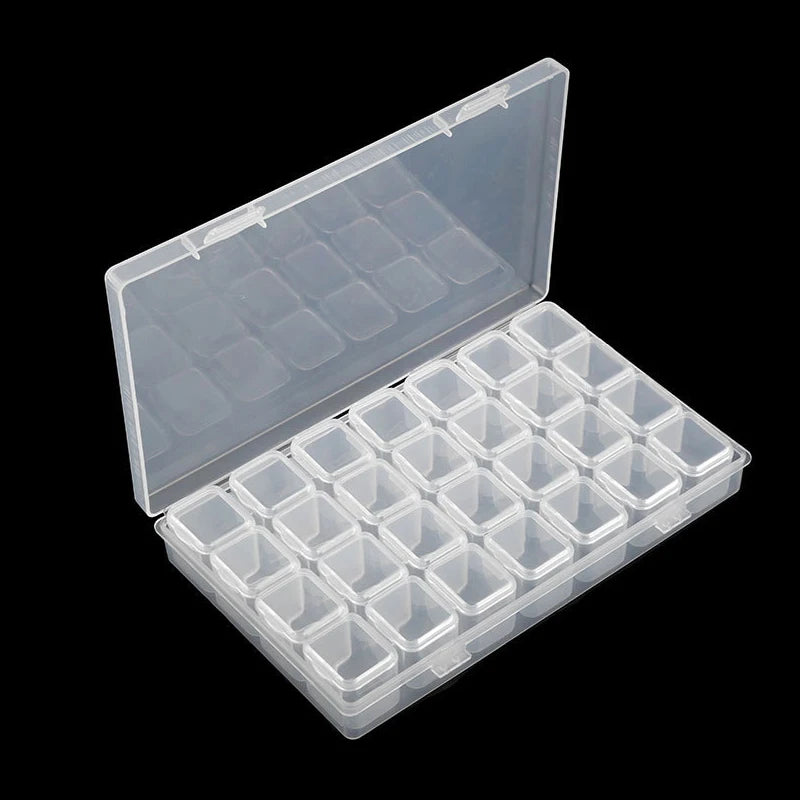 boîtes rangement bijoux plastique réutilisable 28 56 grilles compartiments modernes clips fermeture transparentes