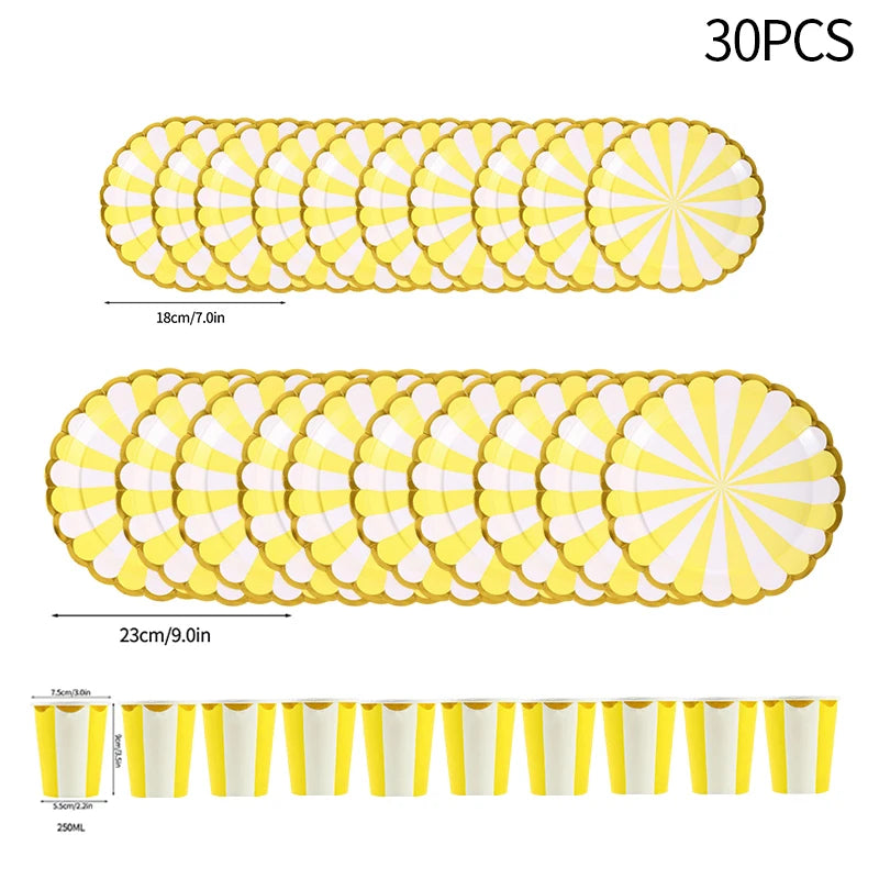 assiettes gobelets papier jetables motifs floraux fête anniversaire mariage décoration