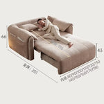 canapé lit moderne beige coussins velours storage inclinable électrique minimaliste