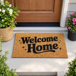 tapis d'entrée personnalisable moderne marron clair textile coco antidérapant extérieur intérieur chambre bienvenue