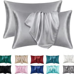 protège oreiller satin cheveux peau ensemble deux housses lit