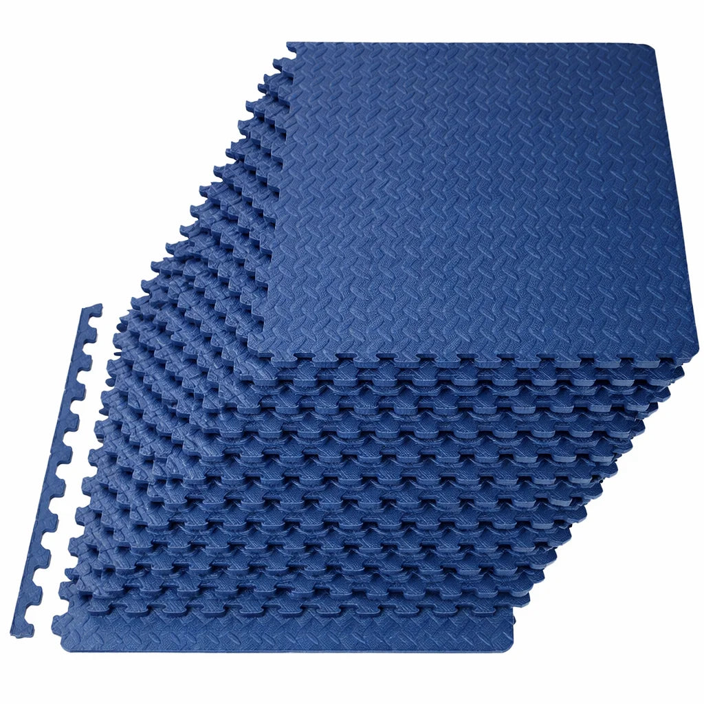 tapis sol modulable tapis eva 60x60cm 10mm epais noir texture geometrique moderne connecteurs