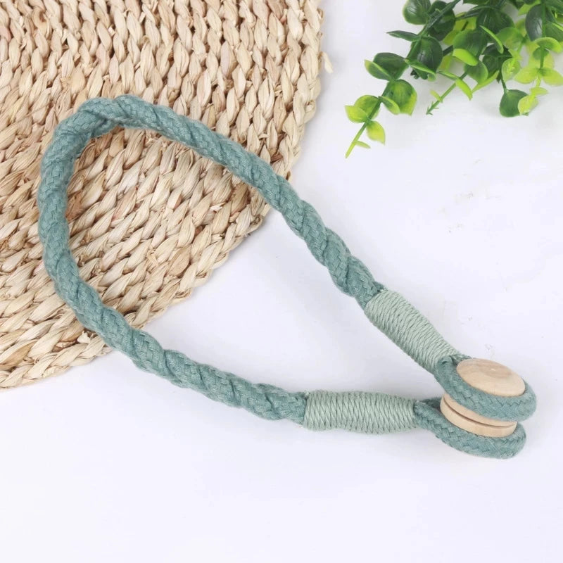 corde rideau tressée moderne bois vert gris blanc jaune beige 50cm