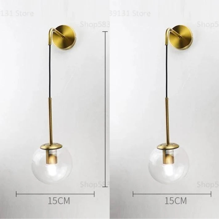lampe murale moderne or transparent fixée mur ampoule led 220v 249lm 3ans garantie