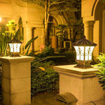 lampe solaire décorative classique dorée ornements floraux télécommande ip65 éclairage extérieur jardin aluminium