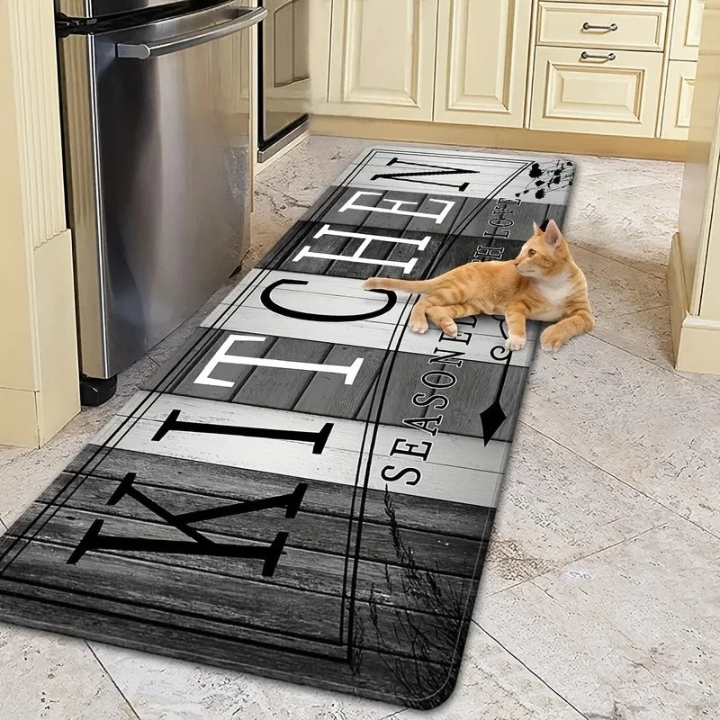 tapis cuisine noir blanc gris résistant anti dérapant moderne rustique 40x60cm 50x80cm