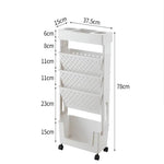panier roulettes moderne blanc jaune vert rose perforé pratique multifonctionnels