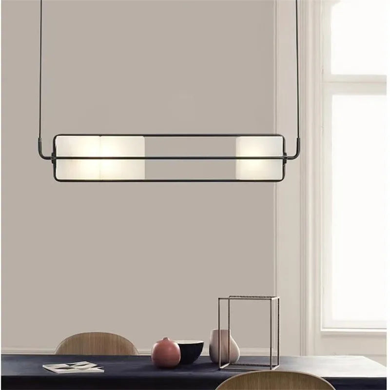 suspension lumineuse moderne minimaliste pendentif noir rectangle métal opaque 2000 82000 lumens