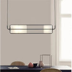 suspension lumineuse moderne minimaliste pendentif noir rectangle métal opaque 2000 82000 lumens