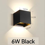 applique murale led contemporaine noire ip65 mur salon éclairage maison 3000k 85265v