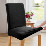 housse chaise marron foncé jacquard moderne élasthanne polyester extensible maison salon mariage