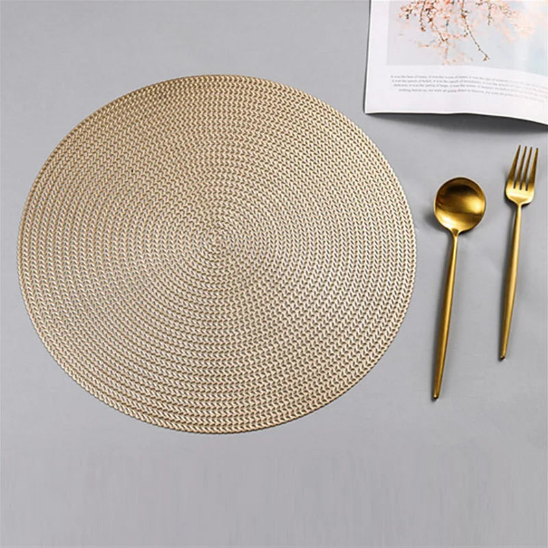 Set de table rond gris clair lavable pour décoration intérieure