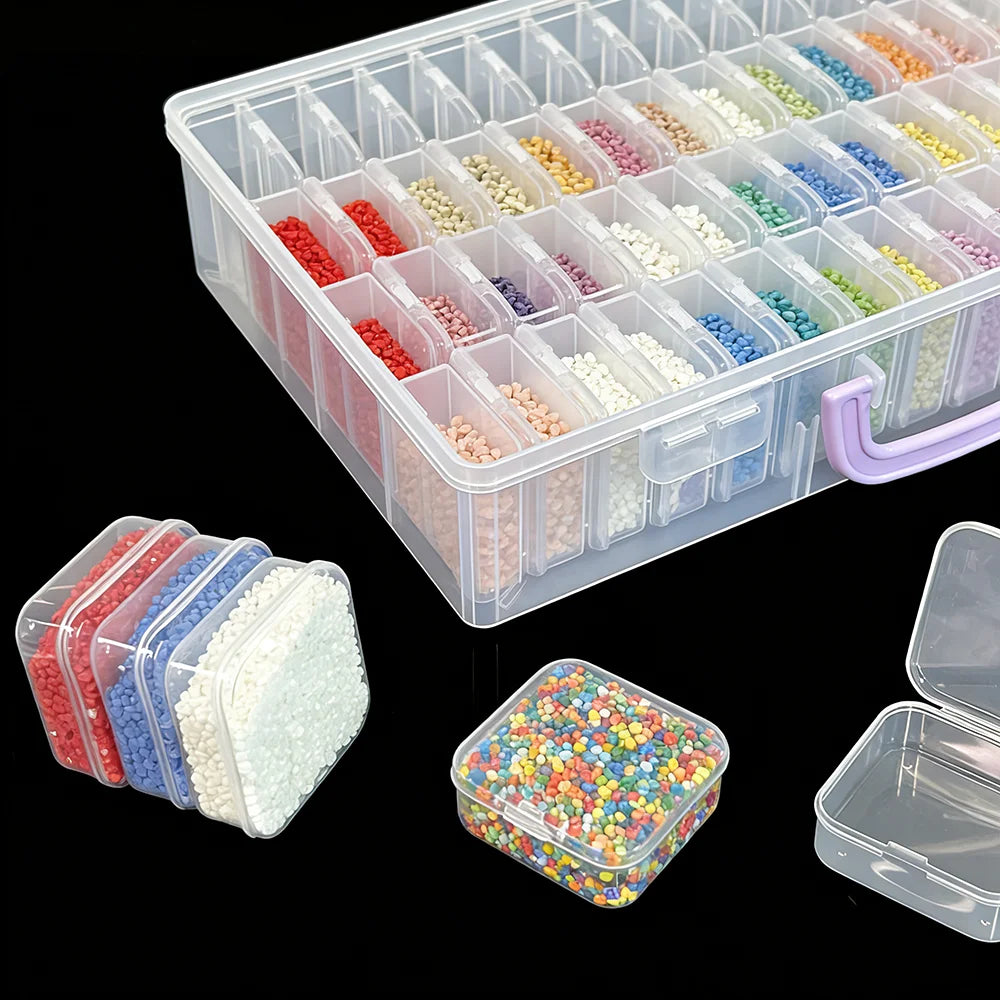 boîte rangement transparente compartiments artisanat bijoux triage accessoires bricolage mosaïque diamant paint petit objet