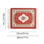 tapis rouge noir bleu beige ornements floraux motifs géométriques classique non glissant adhésif souris