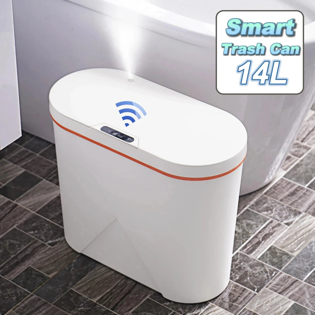 Poubelle automatique avec diffuseur d'huile essentielle rouge