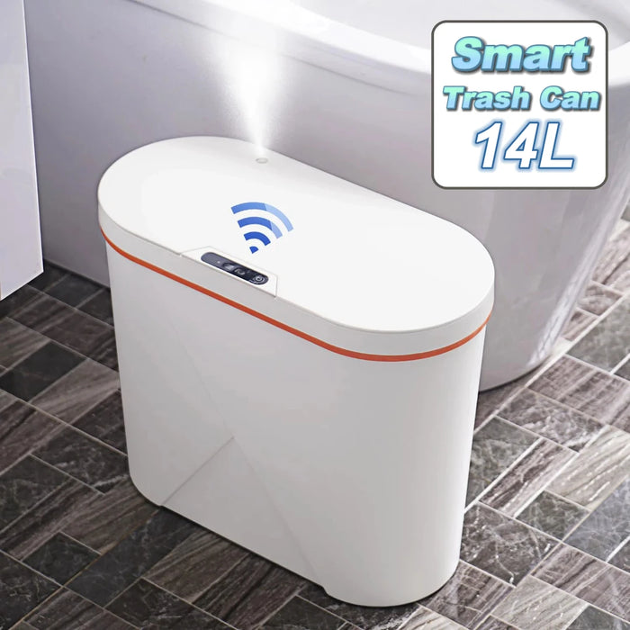Poubelle automatique avec diffuseur d'huile essentielle rouge