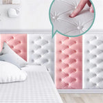 panneau tête lit moderne adhésif blanc rose clair bleu clair tufté diamant anti moissure