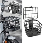 panier avant vélo noir sac guidon couvercle plastique moderne utilitaire fixations métalliques aérée grille