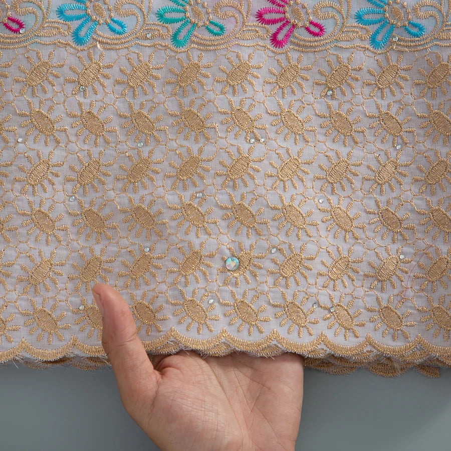 tissu dentelle multicolore brodé fleurs motifs géométriques translucides élégants occasionnels soirée mariage