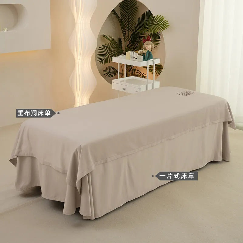 housse matelas massage uni polyester coton lit tout saisons beige moderne salon beauté