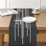 tableau géométrique moderne noir blanc motif lignes abstrait imperméable polyestre décoration événement