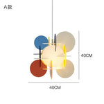 suspension lumineuse moderne acrylique disques colorés abat jour sphérique translucent chambre salon