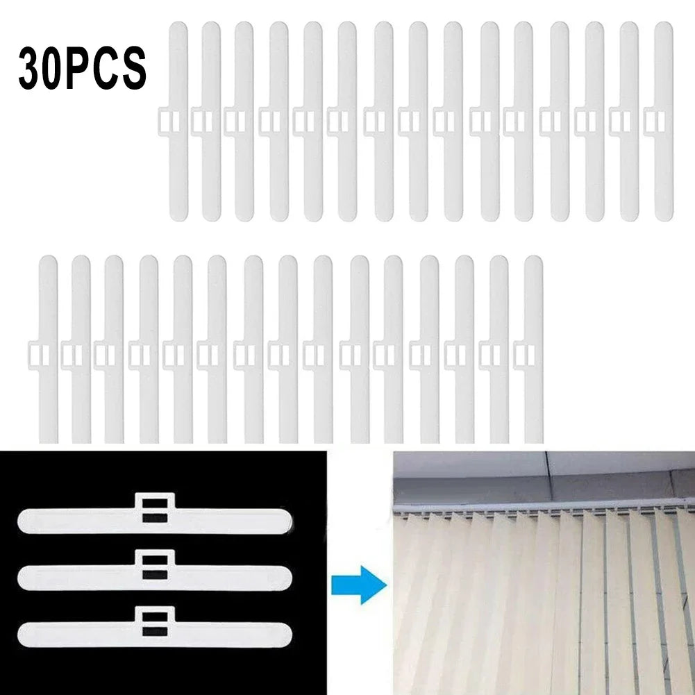 pinces rideau blancs modernes 30 pièces 82mm 13mm opaques verticales