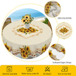nappe fleur tournesol beige jaune serviettes inclusion extérieur mariage fête rustic classique imperméable