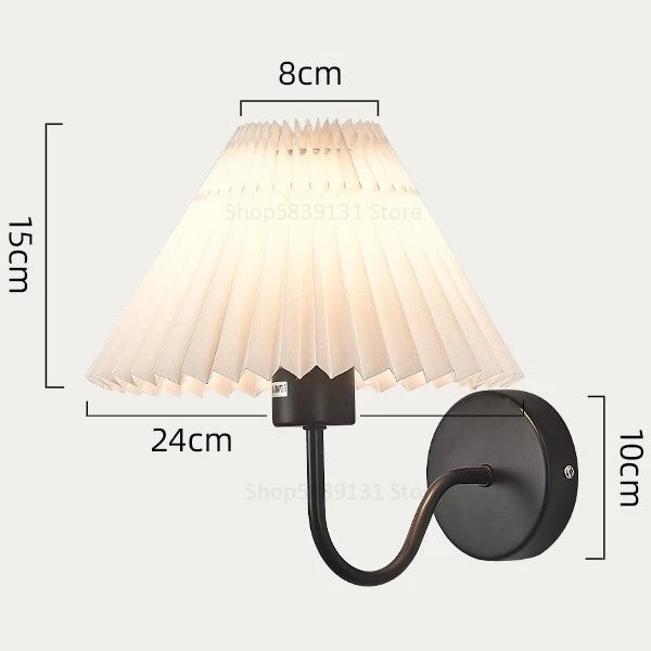 lampe murale moderne or plissée éclairage quotidien ampoule e27 fixée mur nordique