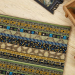 tissu ethnique rayures géométriques orange vert bleu marron noir boho chic rapide respirant abrasion