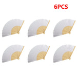 éventail pliant bambou papier blanc rayures traditionnel calligraphie peinture cadeau mariage bricolage