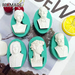 moules silicone bustes sculptés classiques aromathérapie gypse résine époxy decoration gâteau blanc vert