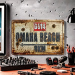 panneau decoratif metal rouille guerre mondiale omaha beach industrielle vintage militaire