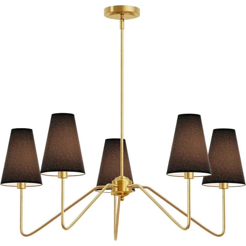 Suspension lumineuse moderne tissu noir blanc abat jour simple minimaliste