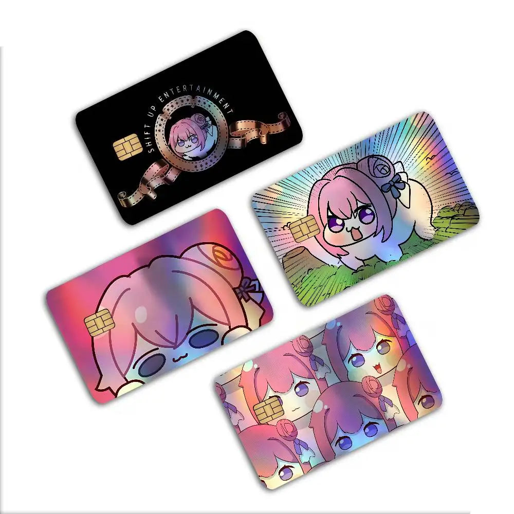 stickers carte bancaire laser waterproof antiusure dessin animé mascotte mignonne adhésifs rembourrables sans résidu