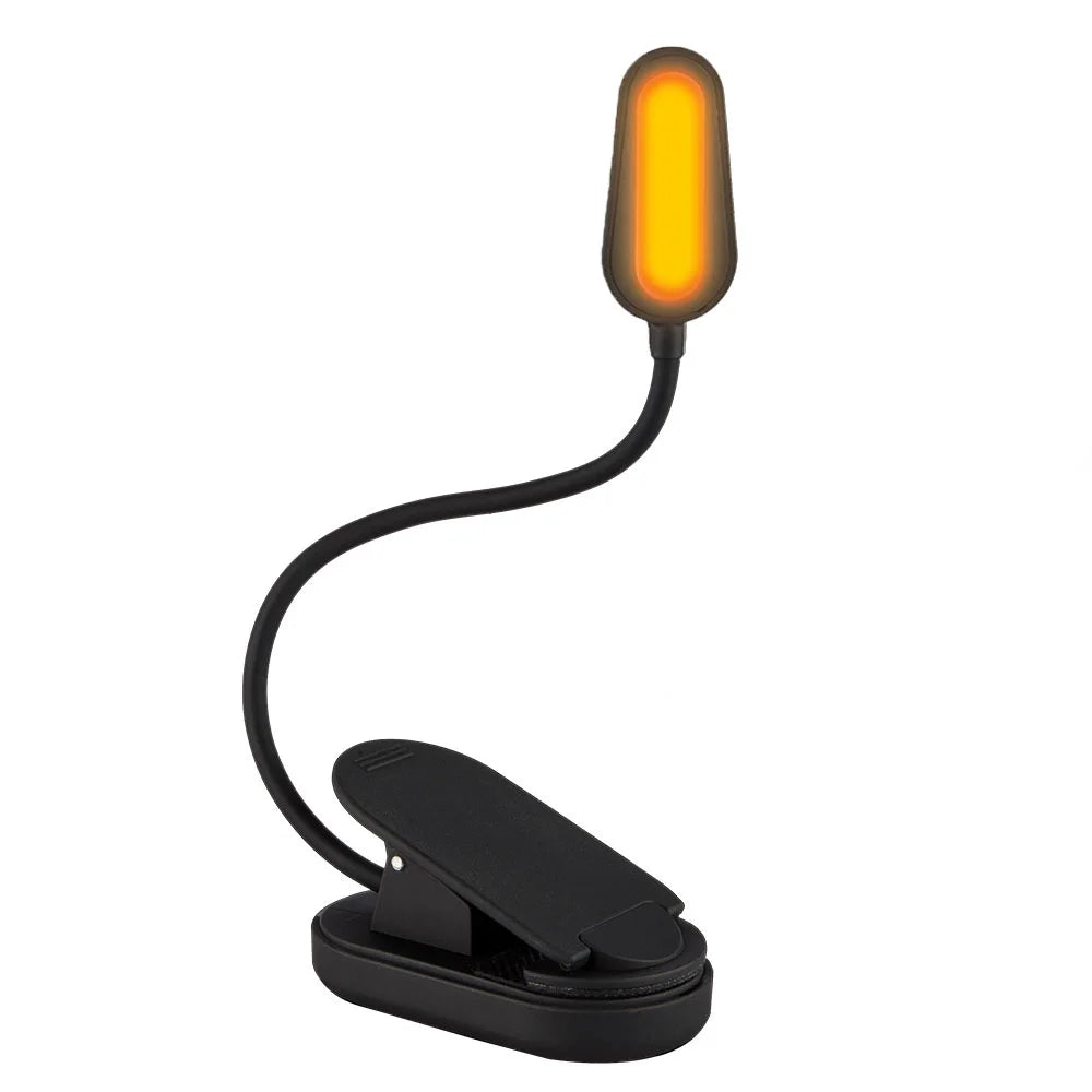 lampe led clipable lecture rechargeable bloque lumière bleue moderne minimaliste niveaux luminosité câble