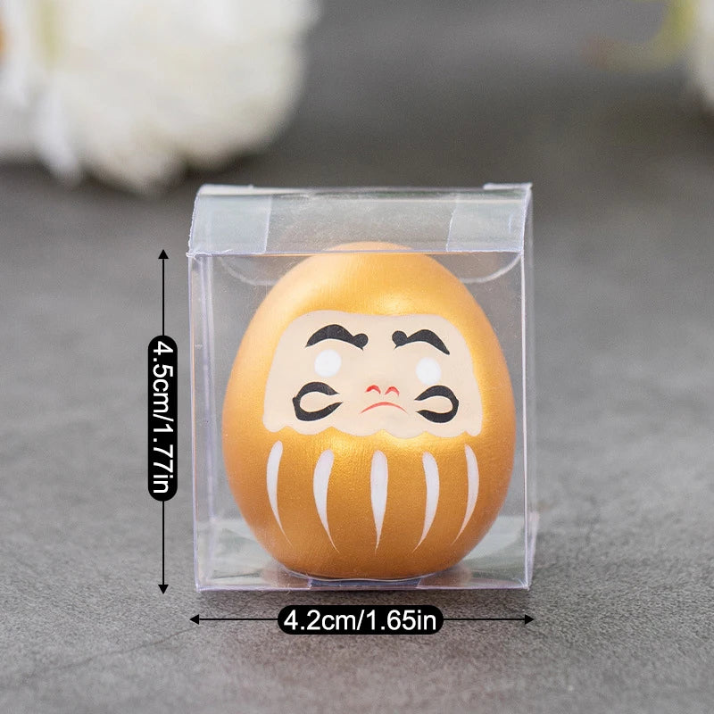 statuette japonaise daruma orange rouge noir vert violet rose blanche bonheur traditionnelle maison