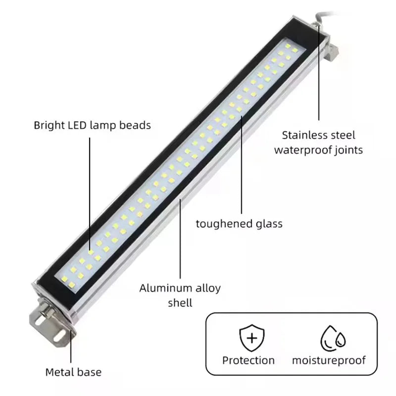 lampe travail led 22cm 35cm 40cm 52cm blanc mat moderne étanche huile poussière