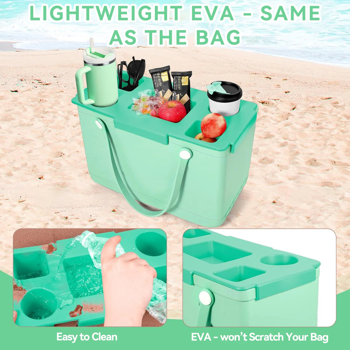 support sac main vert pastel respectueux environnement utilisation multiple moderne deux tasses stanley